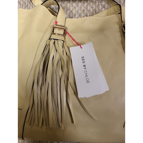 See By Chloe Pale Yellow Leather Shoulder Bag With Dust Bag - Picture 7 of 8